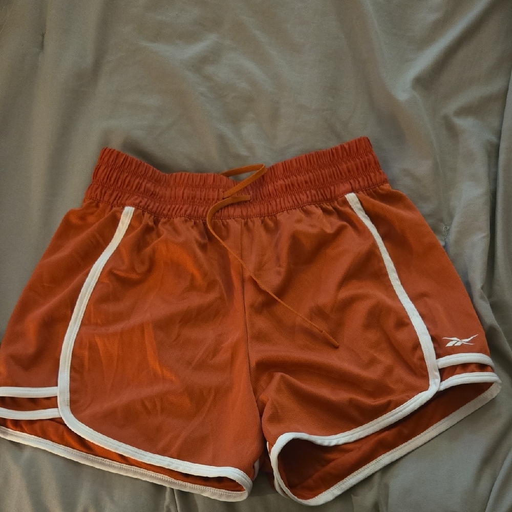 Reebok Orange Athletic Shorts Lightweight Elastic Waist